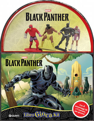 copertina Black Panther. Libro gioca kit. Con gadget