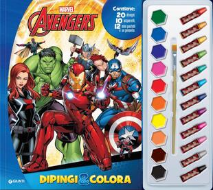 copertina Avengers. Dipingi & colora. Con 12 pastelli a cera e 10 acquerelli
