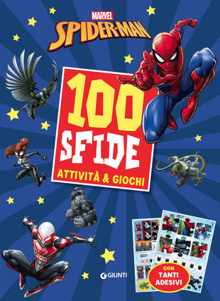 copertina Spiderman. Marvel. 100 sfide. Attività e giochi. Sticker special color