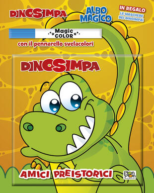 copertina Amici preistorici. Albo magico. Ediz. a colori. Con pennarello