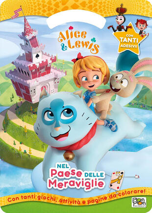 copertina Nel paese delle meraviglie. Activity book. Alice & Lewis. Con adesivi. Ediz. a colori