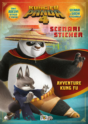copertina Avventure kung fu. Kung Fu Panda 4. Scenari sticker. Ediz. a colori. Con Adesivi