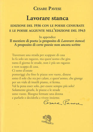copertina Lavorare stanca. Ediz. integrale