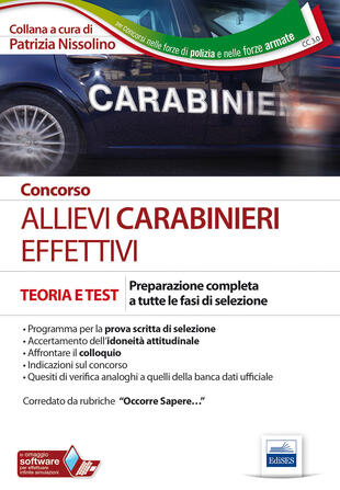 copertina Concorso allievi carabinieri effettivi. Preparazione completa a tutte le fasi di selezione