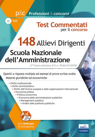 copertina Concorso 148 Allievi Dirigenti SNA (Scuola Nazionale dell'Amministrazione). 7° Corso-concorso SNA. Materie giuridiche e economiche. Quesiti commentati ed esempi di p