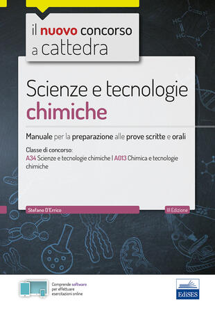 copertina CC 4/55 scienze e tecnologie chimiche. Manuale per la preparazione alle prove scritte e orali. Classi di concorso A34 A013