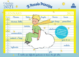 copertina Il Piccolo Principe. Calendario della famiglia 2021