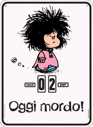 copertina Calendario perpetuo. Mafalda - Oggi mordo pink