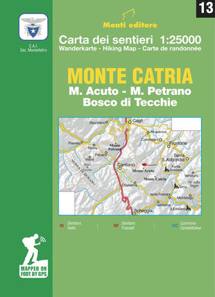 copertina Monte Catria. M. Acuto, M. Petrano, Bosco di Tecchie. Carta dei sentieri 1:25.000. Ediz. multilingue