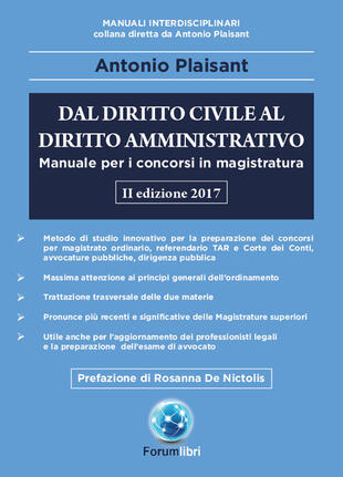 copertina Dal diritto civile al diritto amministrativo. Manuale per i concorsi in magistratura