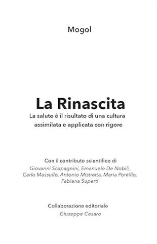 copertina La rinascita. La salute è il risultato di una cultura assimilata e applicata con rigore