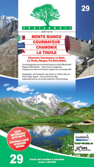 copertina Carta n. 29. Monte Bianco, Courmayeur, La Thuile, Chamonix 1:25.000