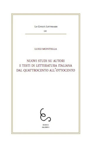 copertina Nuovi studi su autori e testi di letteratura italiana dal Quattrocento all'Ottocento