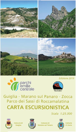 copertina Carta escursionistica Guiglia, Marano sul Panaro, Zocca. Parco dei Sassi di Roccamalatina. Scala 1:25.000