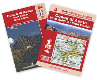 copertina Conca di Aosta. Mont Emilius, Mont Fallére. Con carta escursionistica 1:25.000. Ediz. multilingue