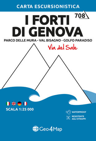 copertina I Forti di Genova. Parco delle Mura, Val Bisagno, Golfo Paradiso. Carta escursionistica 1:25.000