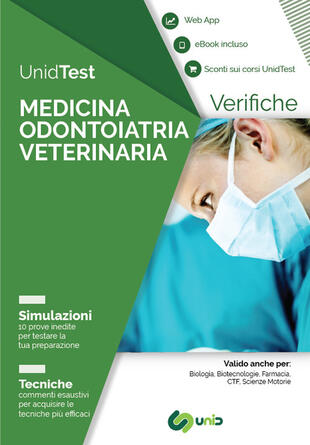 copertina UnidTest. Medicina odontoiatria veterinaria. Verifiche. Simulazioni. Tecniche. Con app. Con ebook