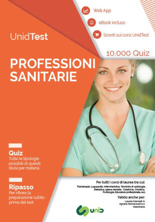 copertina UnidTest. Professioni sanitarie. 10.000 quiz. Ripasso. Con app. Con ebook