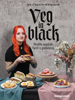 copertina Veg in black. Ricette vegetali facili e goderecce