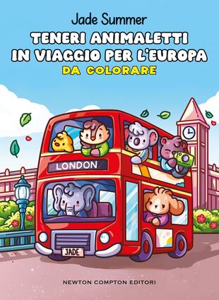 copertina Teneri animaletti in viaggio per l&rsquo;Europa &ndash; da colorare