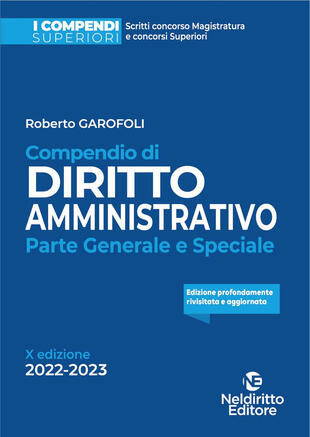 copertina Compendio di diritto amministrativo. Parte generale e speciale