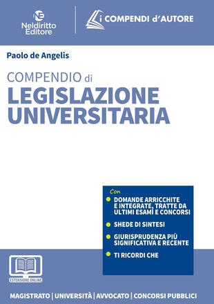 copertina Compendio di legislazione universitaria 2022. Con espansione online