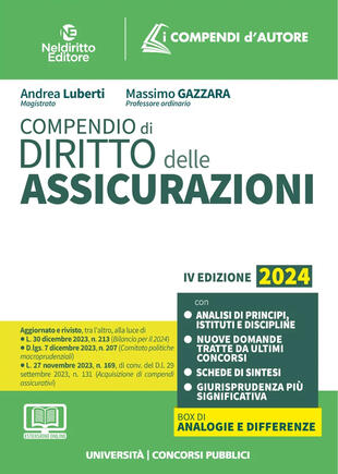copertina Compendio di diritto delle assicurazioni