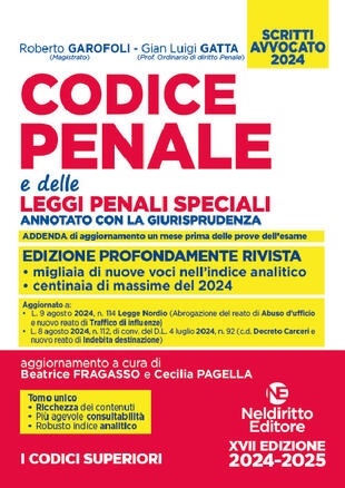 copertina Codice penale annotato e delle leggi penali speciali. Esame avvocato 2024