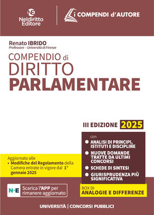copertina Compendio di diritto parlamentare 2025