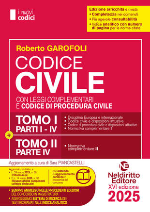 copertina Codice Civile e di Procedura civile e leggi complementari 2025 normativo per il Concorso in Magistratura