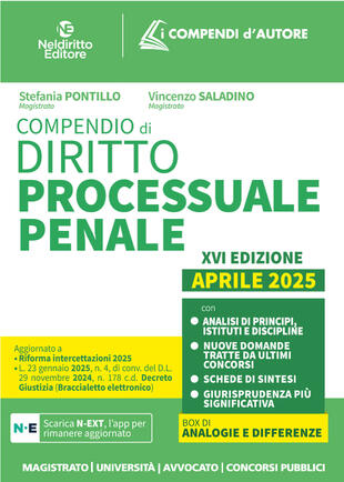 copertina Compendio di procedura penale. Aprile 2025
