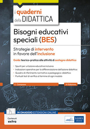 copertina Bisogni educativi speciali (BES). Strategie di intervento in favore dell\'integrazione. Con espansione online
