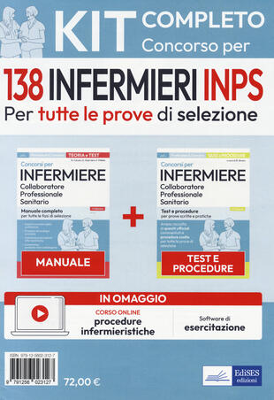 copertina Kit concorso per 138 infermieri INPS. Manuale, test e procedure per tutte le prove di selezione. Con software di simulazione