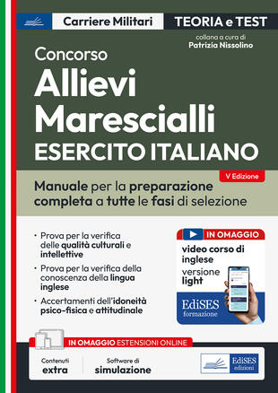 copertina Concorso allievi marescialli Esercito Italiano. Con espansione online. Con software di simulazione