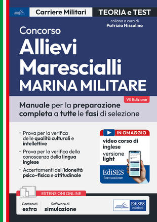 copertina Concorso allievi marescialli Marina. Manuale per la preparazione completa a tutte le fasi di selezione