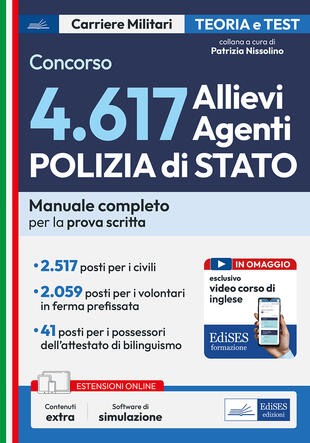 copertina Concorso 4617 Allievi Agenti Polizia di Stato. Manuale completo per la prova scritta. Con software di simulazione