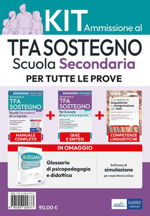 copertina Kit ammissione TFA sostegno scuola secondaria. Con software di simulazione
