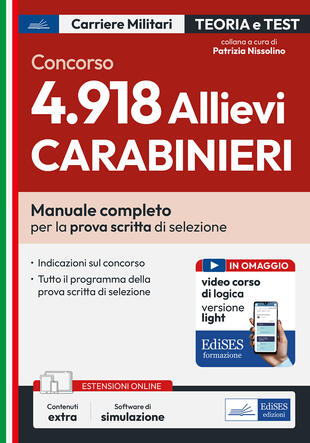 copertina Concorso 4.918 Allievi Carabinieri. Manuale completo per la prova scritta di selezione. Con espansione online. Con software di simulazione