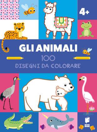 copertina Gli animali. 100 disegni da colorare. Ediz. illustrata