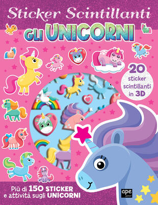 copertina Gli sticker scintillanti. Unicorni