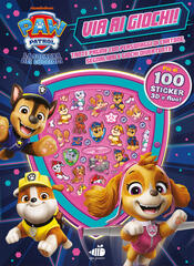 copertina Paw Patrol. Via ai giochi. 100 sticker 3D e fluo