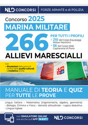 copertina Concorso per l'ammissione di 266 Allievi Marescialli della Marina Militare 2025 con teoria e quiz