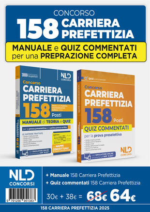 copertina Kit concorso 158 Carriera prefettizia: Manuale di teoria + Quiz commentati per la preparazione alla prova scritta. Nuova ediz. Con software di simulazione