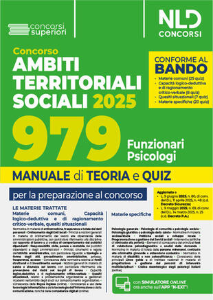 copertina Concorso ATS (Ambiti Territoriali Sociali) per 979 funzionari psicologi (Cod. C.). Manuale con teoria e quiz conforme al bando. Con espansione online