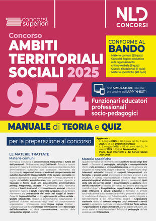 copertina Concorso ATS (Ambiti Territoriali Sociali) per 954 funzionari educatori professionali socio pedagogici. Manuale con teoria e quiz conforme al bando. Nuova ediz. Con espansione online