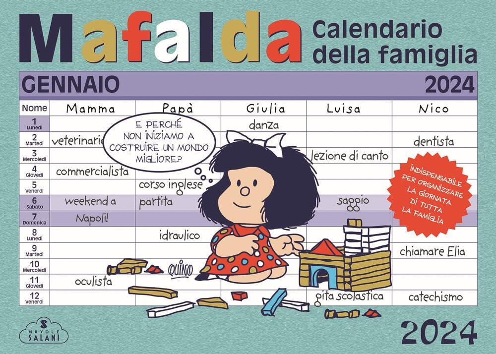 Mafalda. Calendario della famiglia 2024 di Quino - CALENDARI - Il Libraio